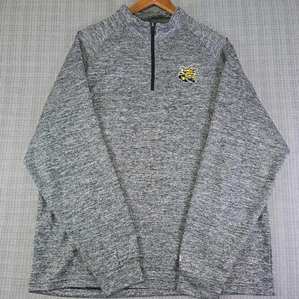 NWT Wichita State Shockers Quarter Zip Pullover Mens XL Gray Knit Champion NEW